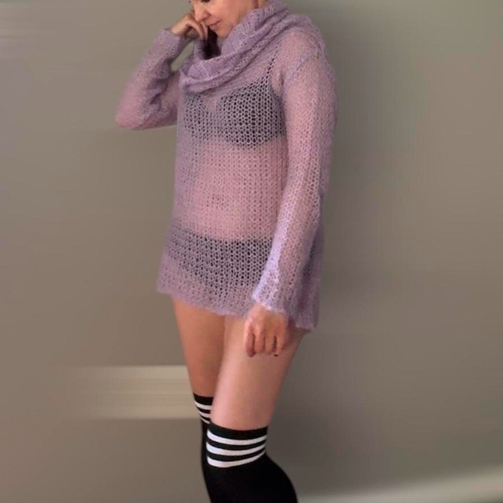Clifford & Wills Mohair Blend Sweater in Lilac